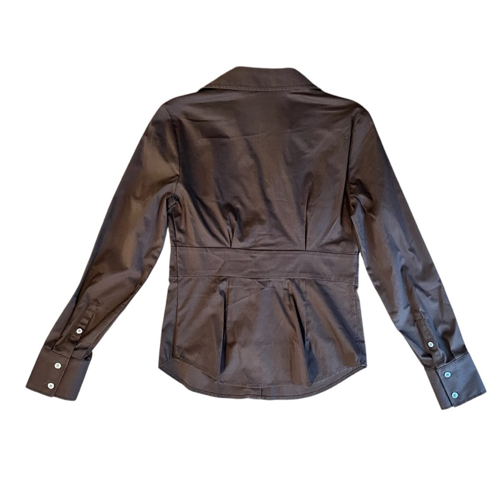 NWT Express Design Studio Brown Button Front Blou… - image 2